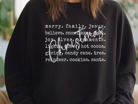 Christmas Words Crewneck Sweatshirt For Discount