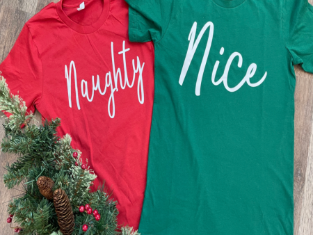 Naughty or Nice Christmas Tee on Sale