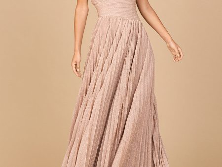 Flowing Pleated, Strapless Dress For Discount