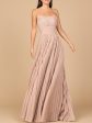 Flowing Pleated, Strapless Dress For Discount