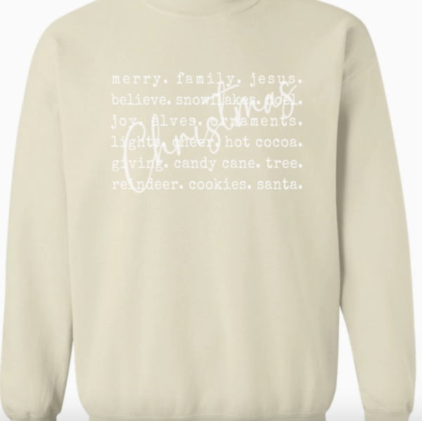 Christmas Words Crewneck Sweatshirt For Discount