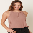 Rose Taupe Halter Knit Top For Discount