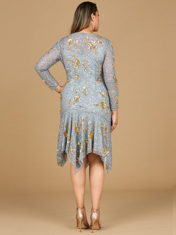 Beaded Midi Dress with Asymmetrical Hem Online Sale