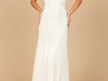 Beaded Gown with Cowl Back on Sale