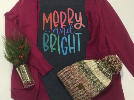 Wholesale Merry And Bright Tee For Cheap