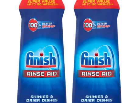 Finish Rinse Aid for Shinier and Drier Dishes Original Pack of 2 x 800ml For Sale