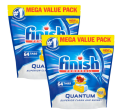 Finish Powerball Quantum Max Lemon Dishwasher Tabs, 2 x 64 Pack on Sale