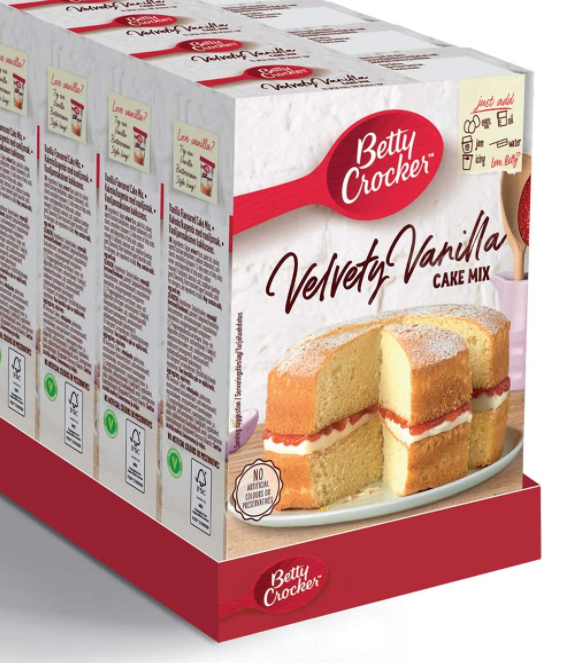 Betty Crocker Velvety Vanilla Cake Mix Pack of 4x425g Online Sale