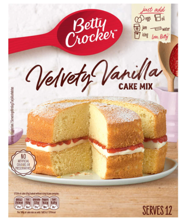 Betty Crocker Velvety Vanilla Cake Mix Pack of 4x425g Online Sale